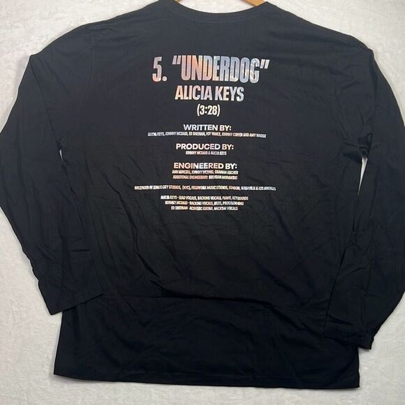 Alicia Keys Underdog concert‎ release black long sleeve T-shirt Men 2XL - Picture 2 of 6